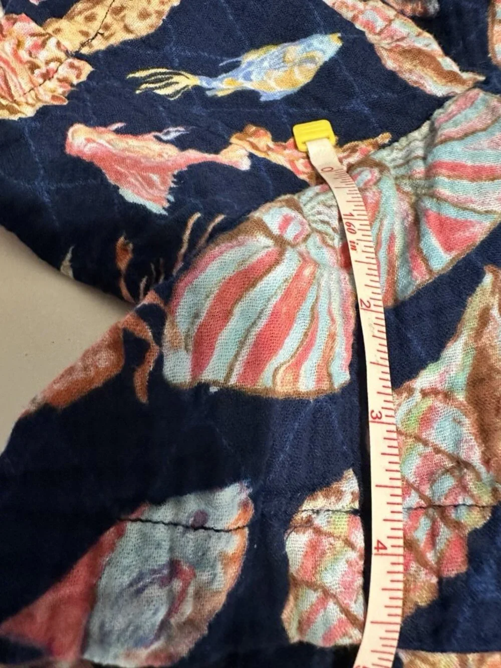 Talbots Medium Shorts Navy Seashell Beach Gauze Cotton Fish Cruise Vacation